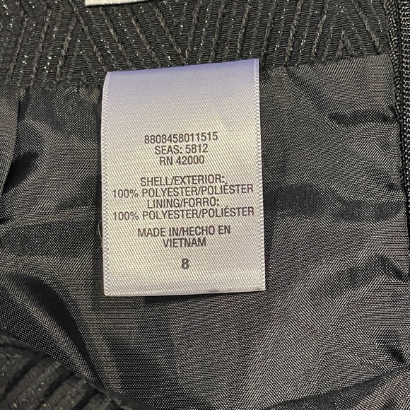 Jaclyn Smith Collection Dressy Party Black A-Line Skirt Silver Shimmer Size 8 - Picture 10 of 11
